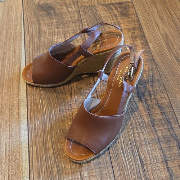 Kate Spade Brown Leather Wedges - Picture 1 of 8